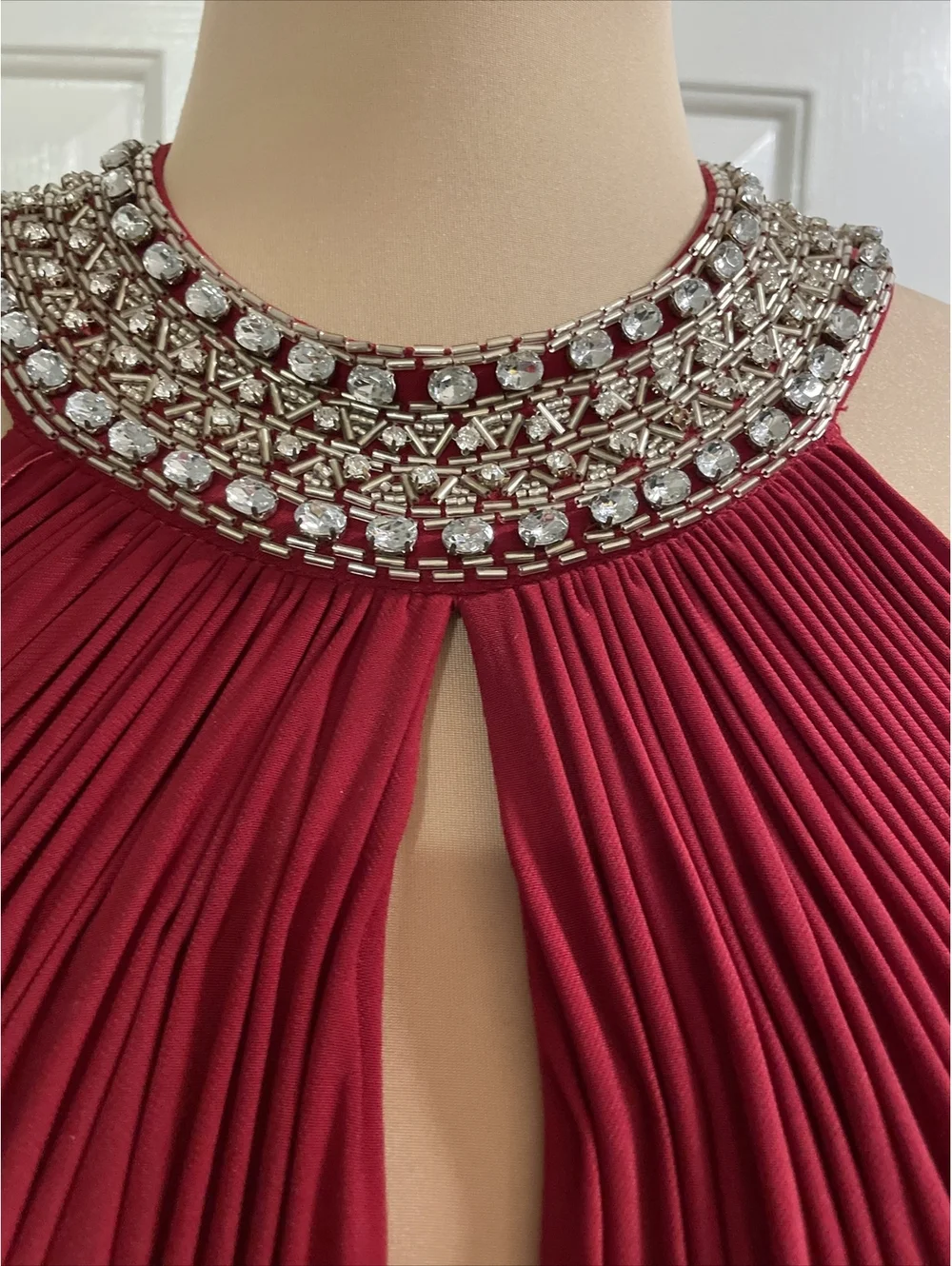 JS boutique Vintage Red Beaded Gown/Prom Dress Size 4